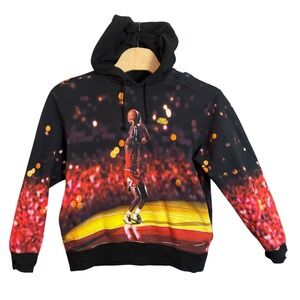 Jordan Brand Jump Man All Over Print Hoodie Black Red Yellow Men's Size L